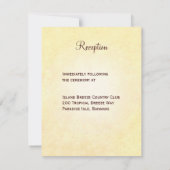 Huwelijksontvangstkaart met prieel op het strand kaart (Achterkant)