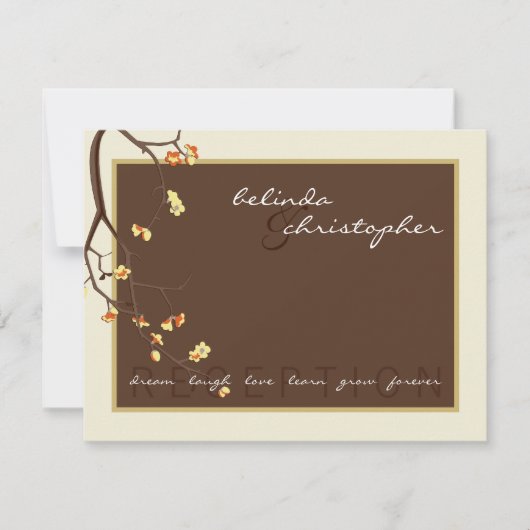 Huwelijksontvangstkaarten :: kersenbloesem 3L Kaart (Voorkant)