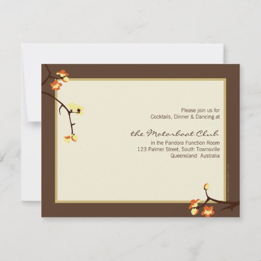 Huwelijksontvangstkaarten :: kersenbloesem 3L Kaart (Achterkant)