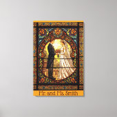 Huwelijksontwerp in traditioneel Glas in lood Canvas Afdruk (Voorkant)