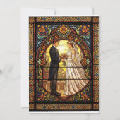 Huwelijksontwerp in traditioneel Glas in lood Kaart (Achterkant)