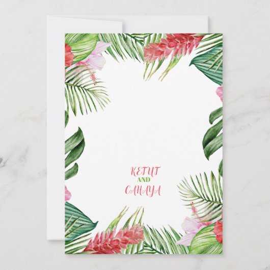 Huwelijksontwerp met bloemen in warme kleuren kaart (Achterkant)