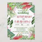 Huwelijksontwerp met bloemen in warme kleuren kaart (Voorkant / Achterkant)