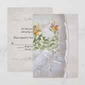 Huwelijksorchideeën RSVP Kaart (Voorkant / Achterkant)