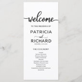 Huwelijksorde van de Dienst Ceremonie Programma Programmakaart (Voorkant)