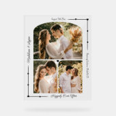 Huwelijkspaar Custom Fotocollage Moderne Harten Acryl Bord (Voorkant)