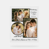 Huwelijkspaar Custom Fotocollage Mr. Mrs. Kisses Acryl Bord (Voorkant)