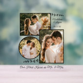 Huwelijkspaar Custom Fotocollage Mr. Mrs. Kisses Acryl Bord (Neutraal)