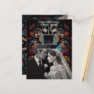 Huwelijkspaar gepersonaliseerde cadeau-ideeën briefkaart