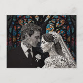 Huwelijkspaar gepersonaliseerde cadeau-ideeën briefkaart (Achterkant)