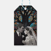 Huwelijkspaar gepersonaliseerde cadeau-ideeën cadeaulabel (Achterkant)