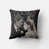 Huwelijkspaar gepersonaliseerde cadeau-ideeën kussen (Achterkant)