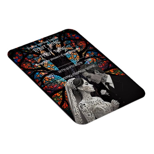 Huwelijkspaar gepersonaliseerde cadeau-ideeën magneet (Rechterzijde)