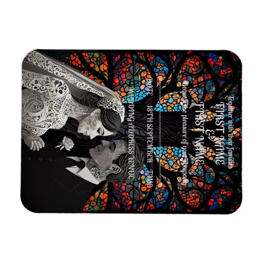 Huwelijkspaar gepersonaliseerde cadeau-ideeën magneet (Horizontaal)