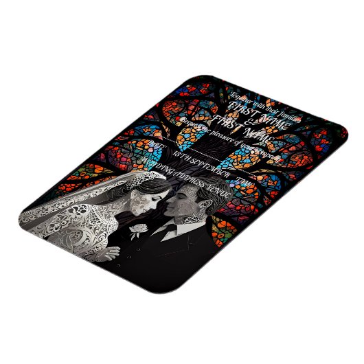 Huwelijkspaar gepersonaliseerde cadeau-ideeën magneet (Linkerzijde)