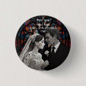 Huwelijkspaar gepersonaliseerde cadeau-ideeën ronde button 3,2 cm (Voorkant)
