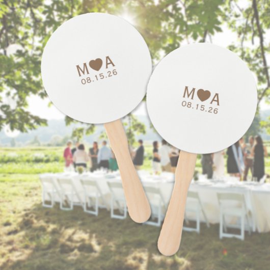 Huwelijkspaar Monogram Handwaaier