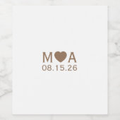 Huwelijkspaar Monogram Wijn Etiket (Enkel label)