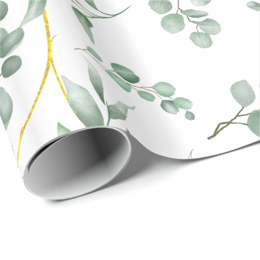 Huwelijkspapier Eucalyptus thema Cadeaupapier (Rol Hoek)