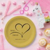 Huwelijkspapieren bord met eigen tekst 9" rond aan (Feest)