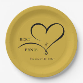 Huwelijkspapieren bord met eigen tekst 9" rond aan