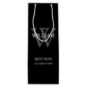 Huwelijkspartij Beste Man Custom Classy Modern Chi Wijn Cadeautas (Achterkant)