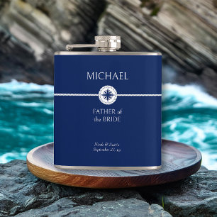 Huwelijkspartij Cadeau Blauw en Wit Hip Heupfles