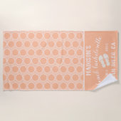 Huwelijkspartij-cadeau met stippen perzik strandlaken (Voorkant)