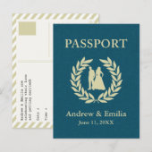 huwelijkspaspoort uitnodiging briefkaart (Voorkant / Achterkant)