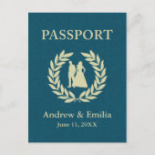 huwelijkspaspoort uitnodiging briefkaart (Voorkant)