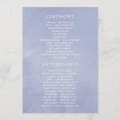 Huwelijkspatronen van Blue Floral Wedding Program Programmakaart (Achterkant)