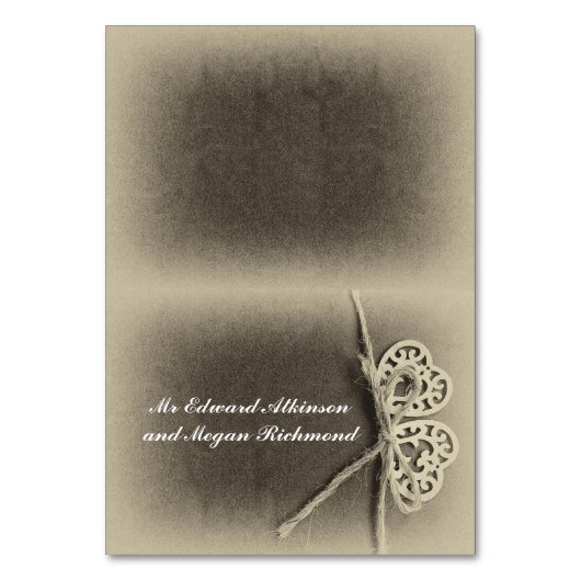 Huwelijksplaats naamkaarten met  harten kaart (Voorkant)