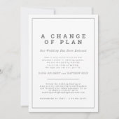 Huwelijksplan gewijzigd uitnodiging ingetrokken nu (Voorkant)