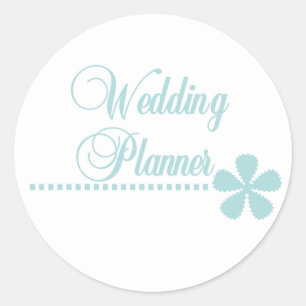Huwelijksplanner Blauwgroen Elegantie Ronde Sticker