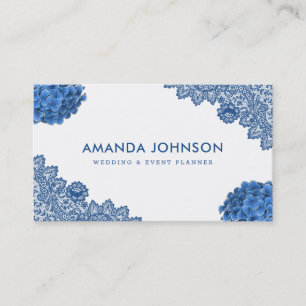 Huwelijksplanner voor Blue Lace Hydrangea Bloemen Visitekaartje