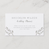 Huwelijksplanner Zakelijke Kaarten Grijs Bloemmoti Visitekaartje (Achterkant)