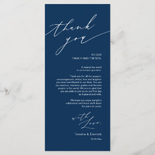 Huwelijksplek instellen Dank u minimalistische Kaa Programmakaart