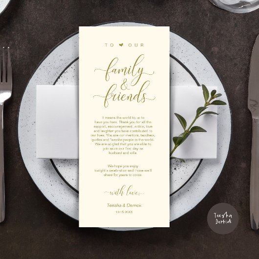Huwelijksplek setting Bedankt Modern Classy Kaart