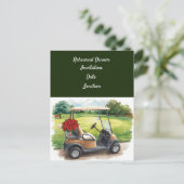 Huwelijksproef Dinner Uitnodiging Golf (Staand voorkant)