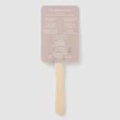 Huwelijksprogramma Aangepaste Blush Roos Handwaaier (Achterkant)