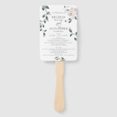 Huwelijksprogramma Aangepaste Blush Roos Handwaaier (Voorkant)