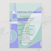 Huwelijksprogramma Abstracte pastel Paarse groen Programmakaart (Achterkant)