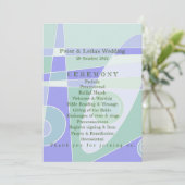 Huwelijksprogramma Abstracte pastel Paarse groen Programmakaart (Staand voorkant)