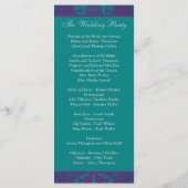 Huwelijksprogramma | BEDRUKT LINT Paarse, Blauwgro Programmakaart (Achterkant)