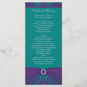 Huwelijksprogramma | BEDRUKT LINT Paarse, Blauwgro Programmakaart (Voorkant)