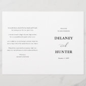 Huwelijksprogramma Boekje, Minimalistisch Ontwerp (Voorkant)