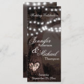 Huwelijksprogramma | Boom met feestverlichting Programmakaart (Voorkant / Achterkant)