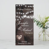 Huwelijksprogramma | Boom met feestverlichting Programmakaart (Staand voorkant)