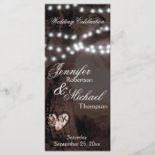 Huwelijksprogramma | Boom met feestverlichting Programmakaart (Voorkant)