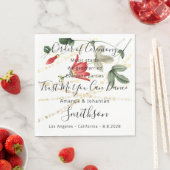 Huwelijksprogramma Coral White Funny Quotes Floral Servet (Insitu)